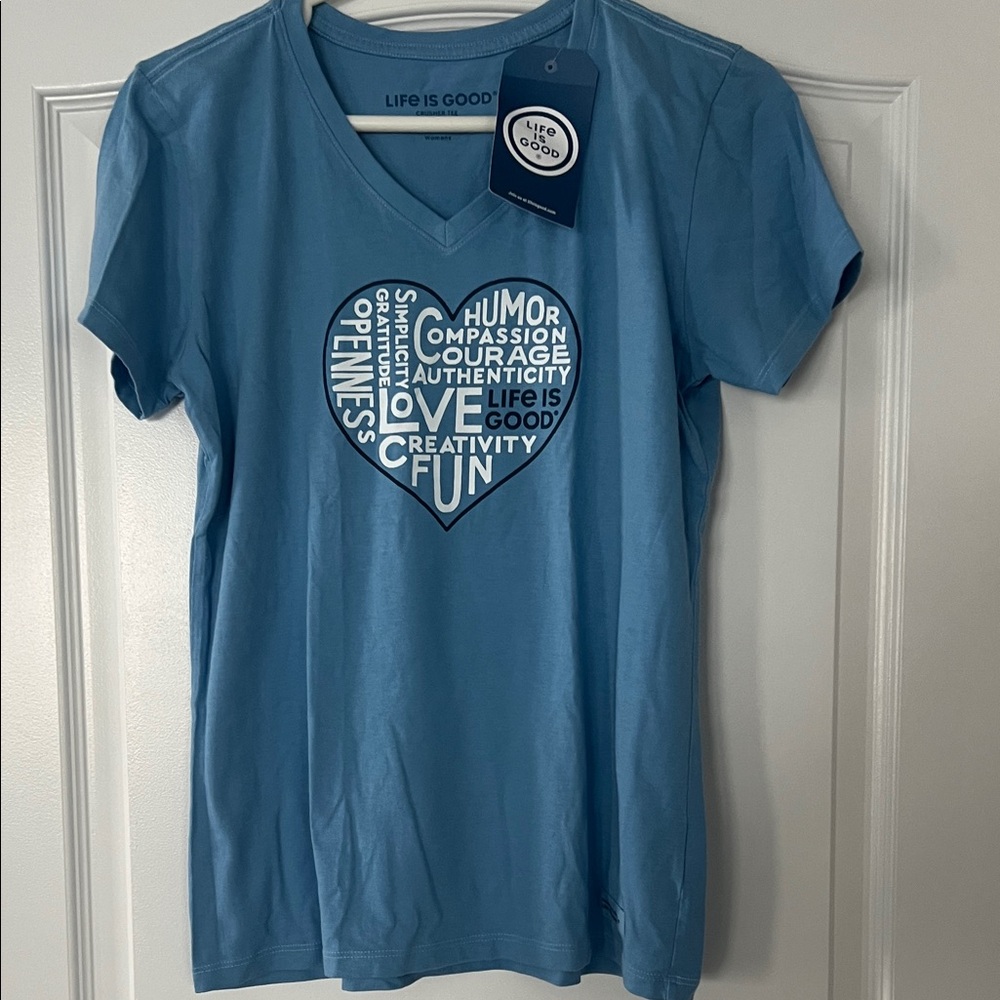 Life Is Good Sky Blue Heart Graphic Tee - Picture 3 of 5